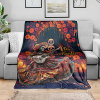 Mexican La Catrina Skeletons Dancing Blanket Dia de Los Muertos Verion 1