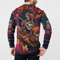 Mexican La Catrina Skeletons Dancing Button Sweatshirt Dia de Los Muertos Verion 1 LT9 - Wonder Print Shop