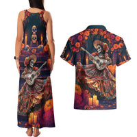 Mexican La Catrina Skeletons Dancing Couples Matching Tank Maxi Dress and Hawaiian Shirt Dia de Los Muertos Verion 1 LT9 - Wonder Print Shop