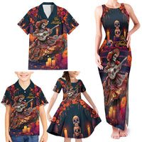 Mexican La Catrina Skeletons Dancing Family Matching Tank Maxi Dress and Hawaiian Shirt Dia de Los Muertos Verion 1 - Wonder Print Shop