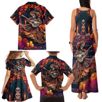 Mexican La Catrina Skeletons Dancing Family Matching Tank Maxi Dress and Hawaiian Shirt Dia de Los Muertos Verion 1 - Wonder Print Shop