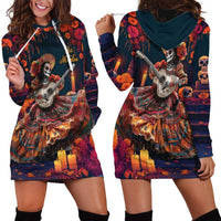 Mexican La Catrina Skeletons Dancing Hoodie Dress Dia de Los Muertos Verion 1 - Wonder Print Shop