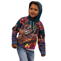 Mexican La Catrina Skeletons Dancing Kid Hoodie Dia de Los Muertos Verion 1 - Wonder Print Shop