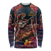 Mexican La Catrina Skeletons Dancing Long Sleeve Shirt Dia de Los Muertos Verion 1 - Wonder Print Shop