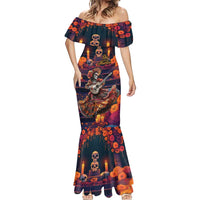Mexican La Catrina Skeletons Dancing Mermaid Dress Dia de Los Muertos Verion 1 - Wonder Print Shop