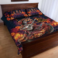 Mexican La Catrina Skeletons Dancing Quilt Bed Set Dia de Los Muertos Verion 1 - Wonder Print Shop