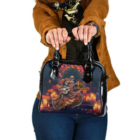 Mexican La Catrina Skeletons Dancing Shoulder Handbag Dia de Los Muertos Verion 1