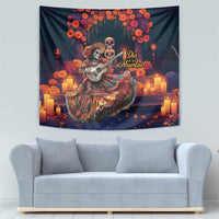 Mexican La Catrina Skeletons Dancing Tapestry Dia de Los Muertos Verion 1 - Wonder Print Shop