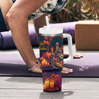 Mexican La Catrina Skeletons Dancing Tumbler With Handle Dia de Los Muertos Verion 1 - Wonder Print Shop