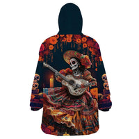 Mexican La Catrina Skeletons Dancing Wearable Blanket Hoodie Dia de Los Muertos Verion 1 - Wonder Print Shop