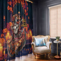 Mexican La Catrina Skeletons Dancing Window Curtain Dia de Los Muertos Verion 1 - Wonder Print Shop