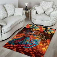 Mexican La Catrina Skeletons Dancing Area Rug Dia de Los Muertos Verion 2 LT9 - Wonder Print Shop