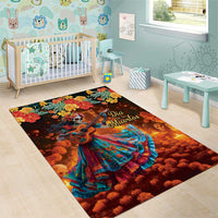 Mexican La Catrina Skeletons Dancing Area Rug Dia de Los Muertos Verion 2 LT9 - Wonder Print Shop