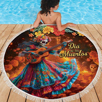 Mexican La Catrina Skeletons Dancing Beach Blanket Dia de Los Muertos Verion 2 LT9 - Wonder Print Shop