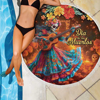 Mexican La Catrina Skeletons Dancing Beach Blanket Dia de Los Muertos Verion 2 LT9 - Wonder Print Shop