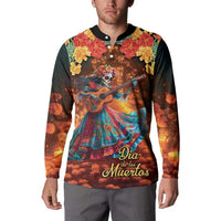 Mexican La Catrina Skeletons Dancing Button Sweatshirt Dia de Los Muertos Verion 2 LT9 - Wonder Print Shop