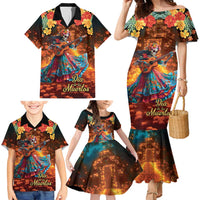 Mexican La Catrina Skeletons Dancing Family Matching Mermaid Dress and Hawaiian Shirt Dia de Los Muertos Verion 2 LT9 - Wonder Print Shop