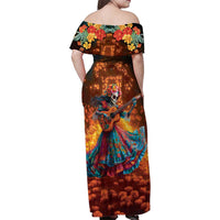 Mexican La Catrina Skeletons Dancing Family Matching Off Shoulder Maxi Dress and Hawaiian Shirt Dia de Los Muertos Verion 2 LT9 - Wonder Print Shop