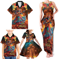 Mexican La Catrina Skeletons Dancing Family Matching Tank Maxi Dress and Hawaiian Shirt Dia de Los Muertos Verion 2 - Wonder Print Shop