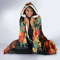 Mexican La Catrina Skeletons Dancing Hooded Blanket Dia de Los Muertos Verion 2