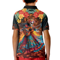 Mexican La Catrina Skeletons Dancing Kid Polo Shirt Dia de Los Muertos Verion 2 - Wonder Print Shop