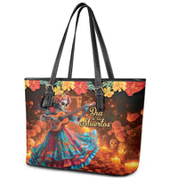 Mexican La Catrina Skeletons Dancing Leather Tote Bag Dia de Los Muertos Verion 2 - Wonder Print Shop