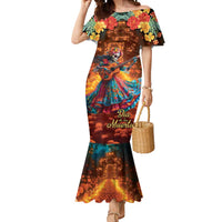 Mexican La Catrina Skeletons Dancing Mermaid Dress Dia de Los Muertos Verion 2 - Wonder Print Shop