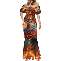 Mexican La Catrina Skeletons Dancing Mermaid Dress Dia de Los Muertos Verion 2 - Wonder Print Shop