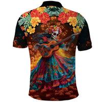 Mexican La Catrina Skeletons Dancing Polo Shirt Dia de Los Muertos Verion 2 - Wonder Print Shop