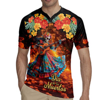 Mexican La Catrina Skeletons Dancing Rugby Jersey Dia de Los Muertos Verion 2 - Wonder Print Shop