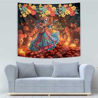 Mexican La Catrina Skeletons Dancing Tapestry Dia de Los Muertos Verion 2 - Wonder Print Shop