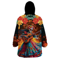 Mexican La Catrina Skeletons Dancing Wearable Blanket Hoodie Dia de Los Muertos Verion 2 - Wonder Print Shop