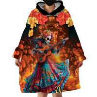 Mexican La Catrina Skeletons Dancing Wearable Blanket Hoodie Dia de Los Muertos Verion 2 - Wonder Print Shop
