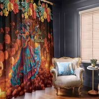Mexican La Catrina Skeletons Dancing Window Curtain Dia de Los Muertos Verion 2 - Wonder Print Shop