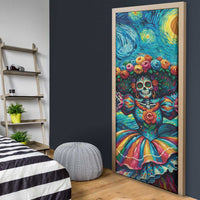 Día de los Muertos Door Cover A Swirl of Colors and Souls - Wonder Print Shop