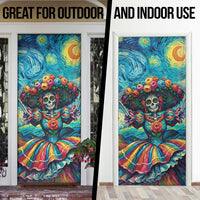 Día de los Muertos Door Cover A Swirl of Colors and Souls - Wonder Print Shop