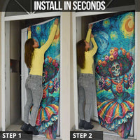 Día de los Muertos Door Cover A Swirl of Colors and Souls - Wonder Print Shop