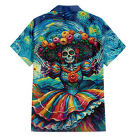 Día de los Muertos Family Matching Off The Shoulder Long Sleeve Dress and Hawaiian Shirt A Swirl of Colors and Souls - Wonder Print Shop