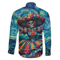 Día de los Muertos Family Matching Off The Shoulder Long Sleeve Dress and Hawaiian Shirt A Swirl of Colors and Souls - Wonder Print Shop