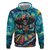Día de los Muertos Hoodie A Swirl of Colors and Souls - Wonder Print Shop