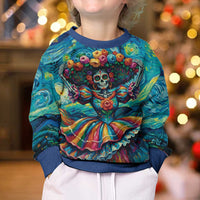 Día de los Muertos Kid Ugly Christmas Sweater A Swirl of Colors and Souls - Wonder Print Shop