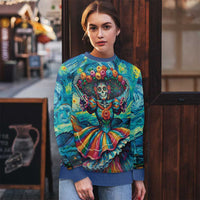 Día de los Muertos Ugly Christmas Sweater A Swirl of Colors and Souls - Wonder Print Shop