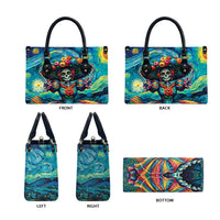 Día de los Muertos Leather Bag A Swirl of Colors and Souls - Wonder Print Shop