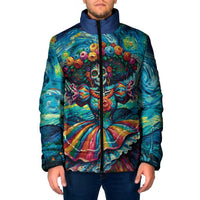 Día de los Muertos Padded Jacket A Swirl of Colors and Souls - Wonder Print Shop