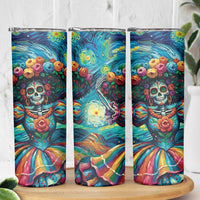 Día de los Muertos Skinny Tumbler A Swirl of Colors and Souls - Wonder Print Shop
