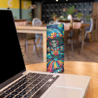 Día de los Muertos Skinny Tumbler A Swirl of Colors and Souls - Wonder Print Shop