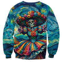 Día de los Muertos Sweatshirt A Swirl of Colors and Souls - Wonder Print Shop