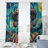 Día de los Muertos Window Curtain A Swirl of Colors and Souls - Wonder Print Shop