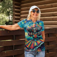 Día de los Muertos Women Polo Shirt A Swirl of Colors and Souls - Wonder Print Shop