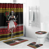 Dirndl Skeleton Dance Bathroom Set Bavarian Gothic Christmas - Wonder Print Shop